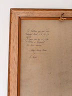 Detail of signature on a vintage oil painting, signed by the artist's wife.
