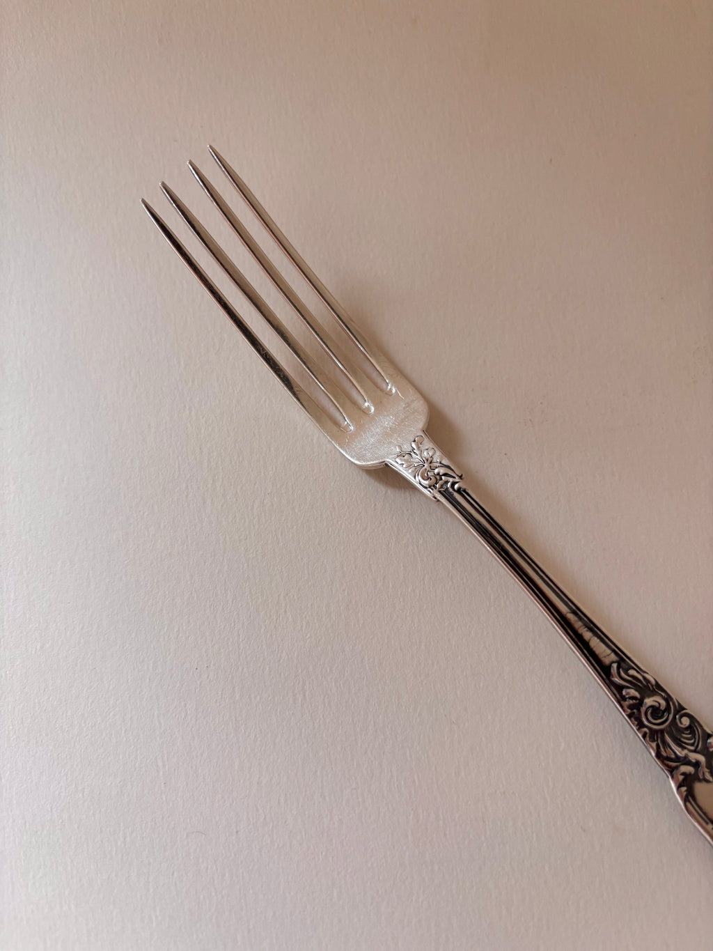 vintage fork silver plated front side 