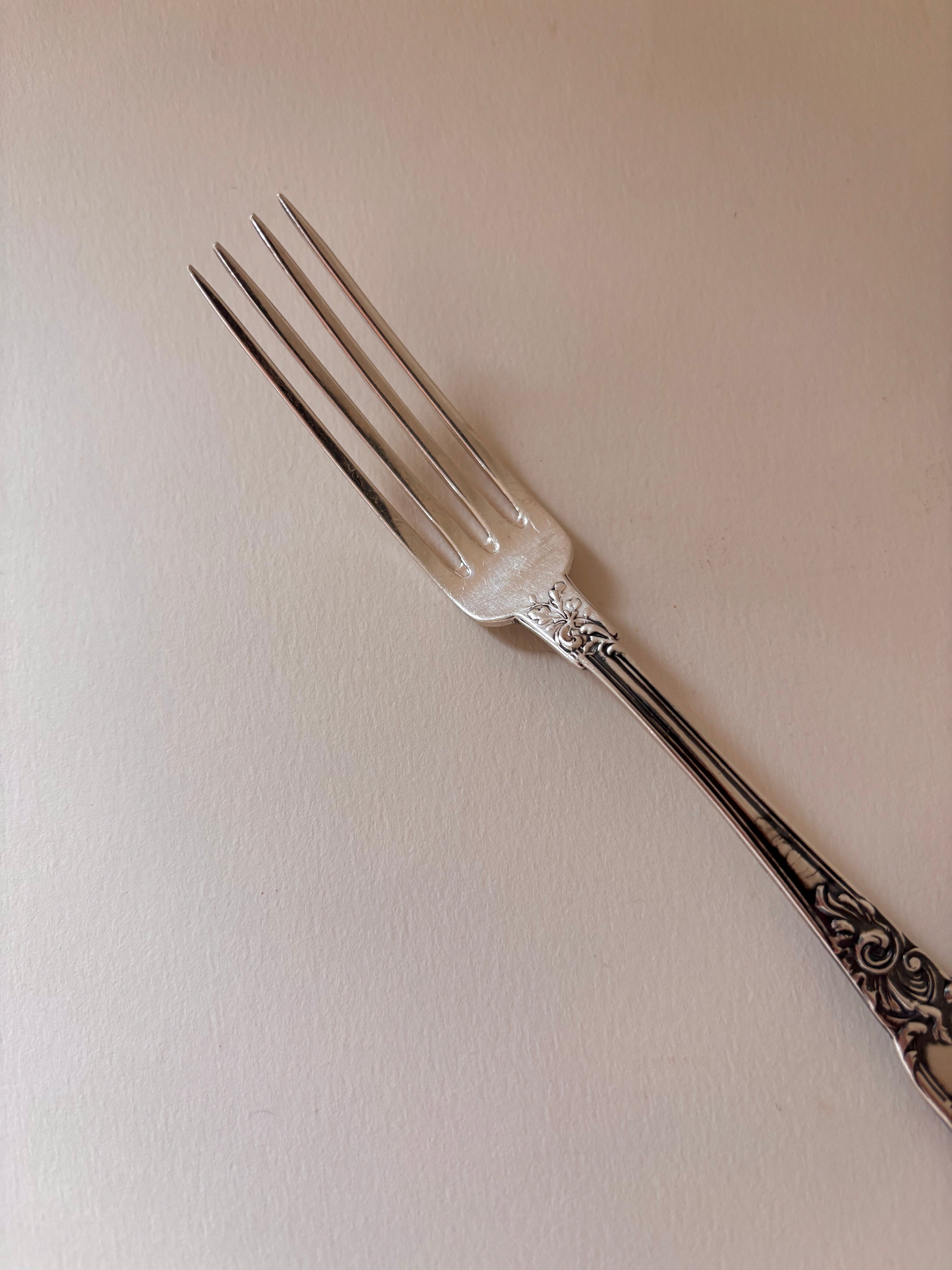 vintage fork silver plated front side 