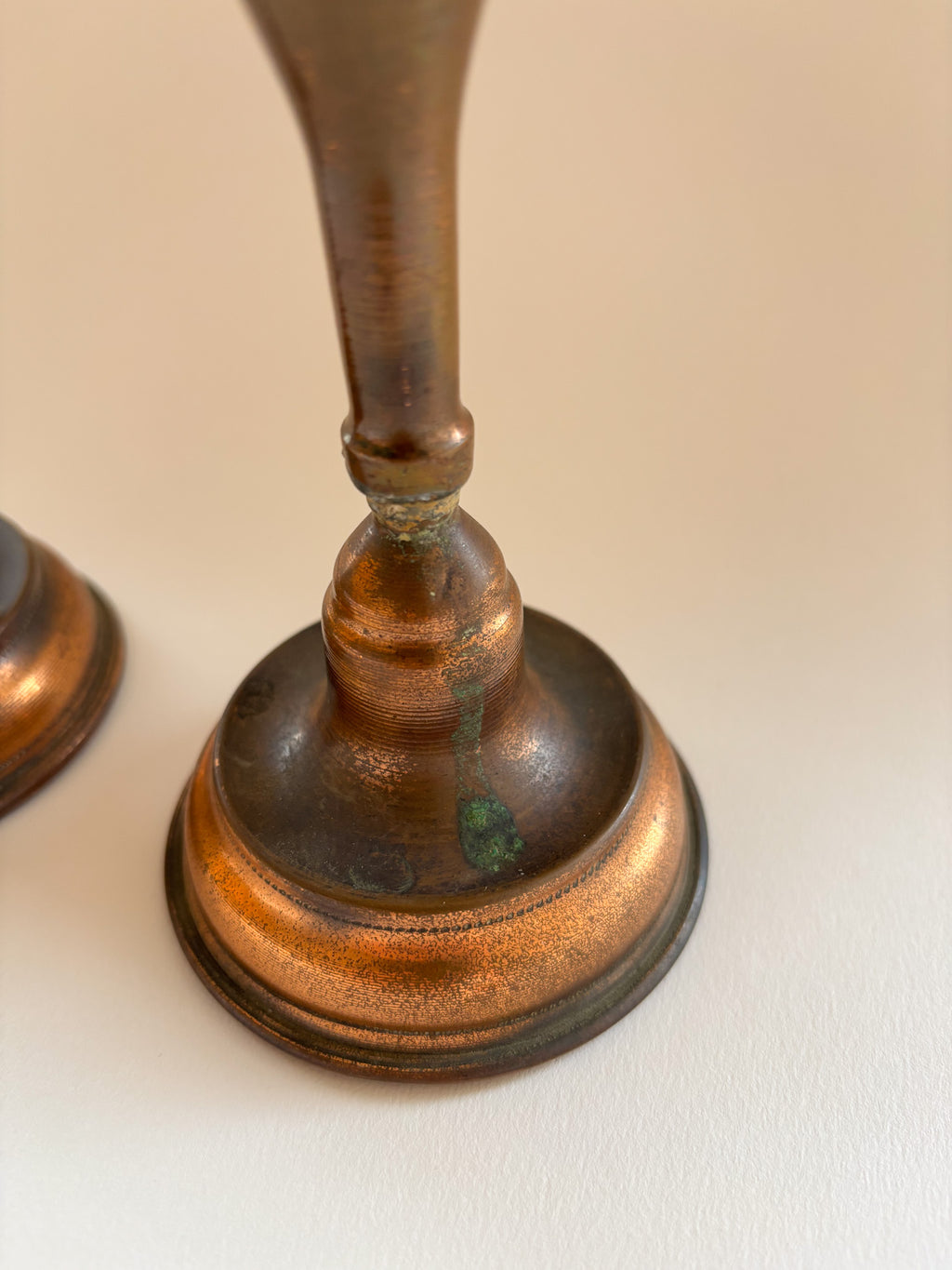 A Vintage Pair of Copper Candlesticks