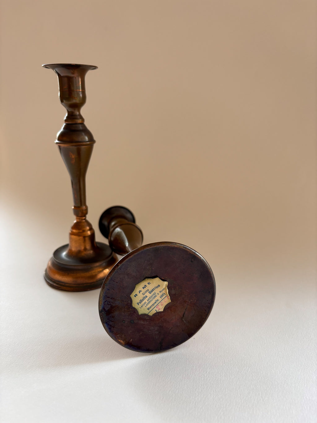 A Vintage Pair of Copper Candlesticks