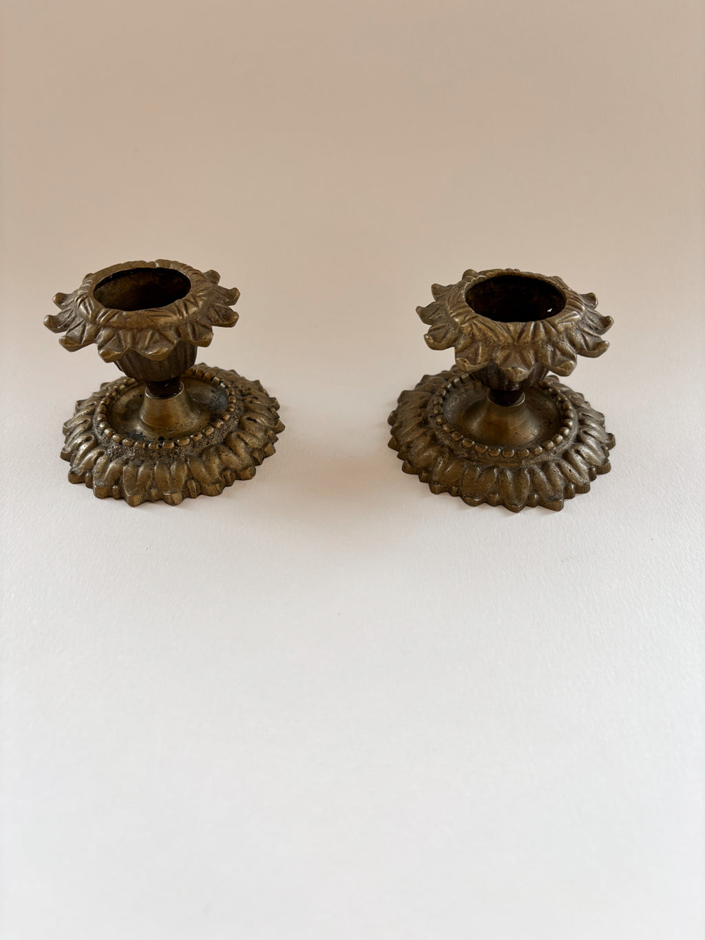 Pair of Vintage Brass Candleholders