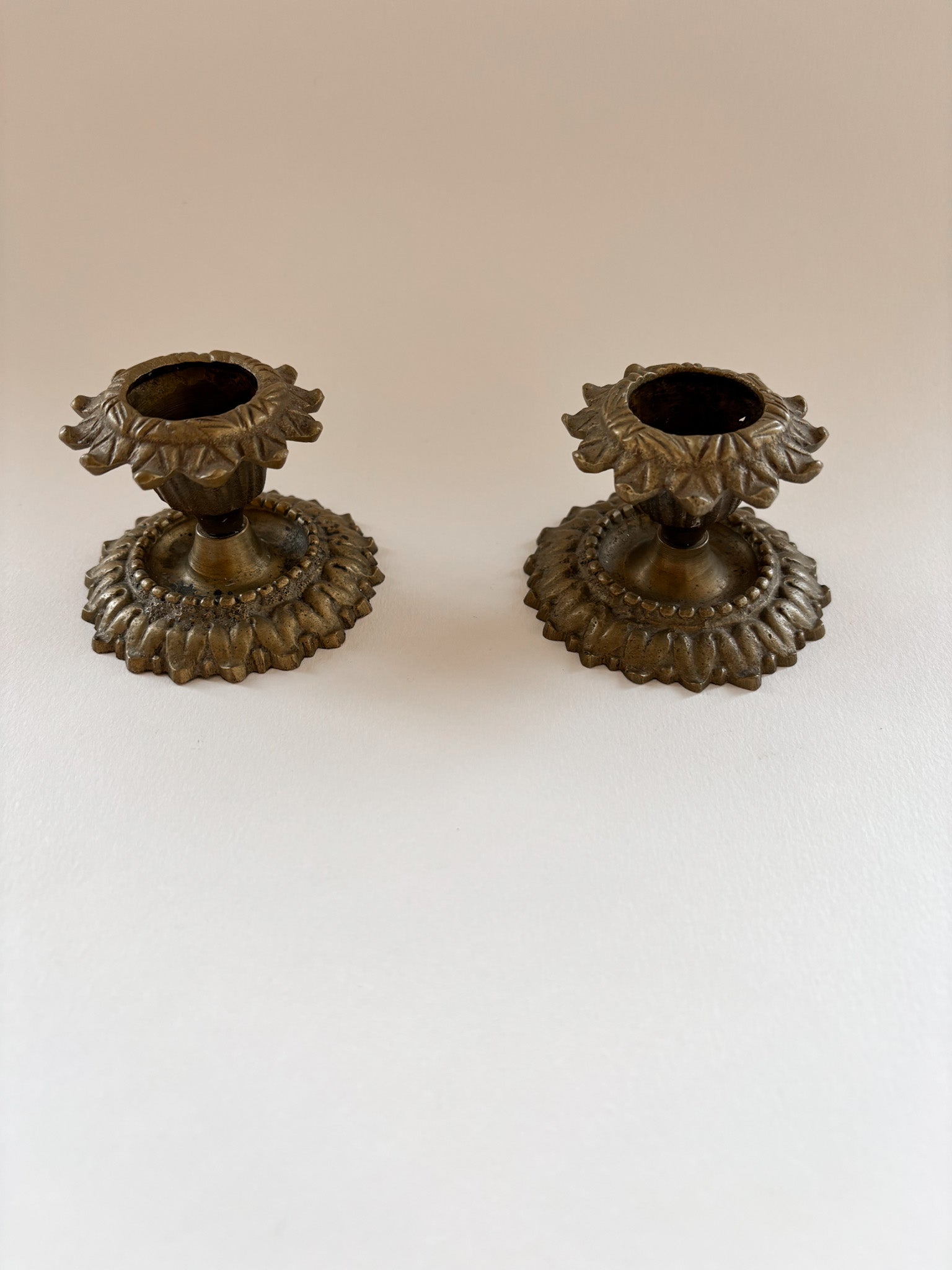 Pair of Vintage Brass Candleholders