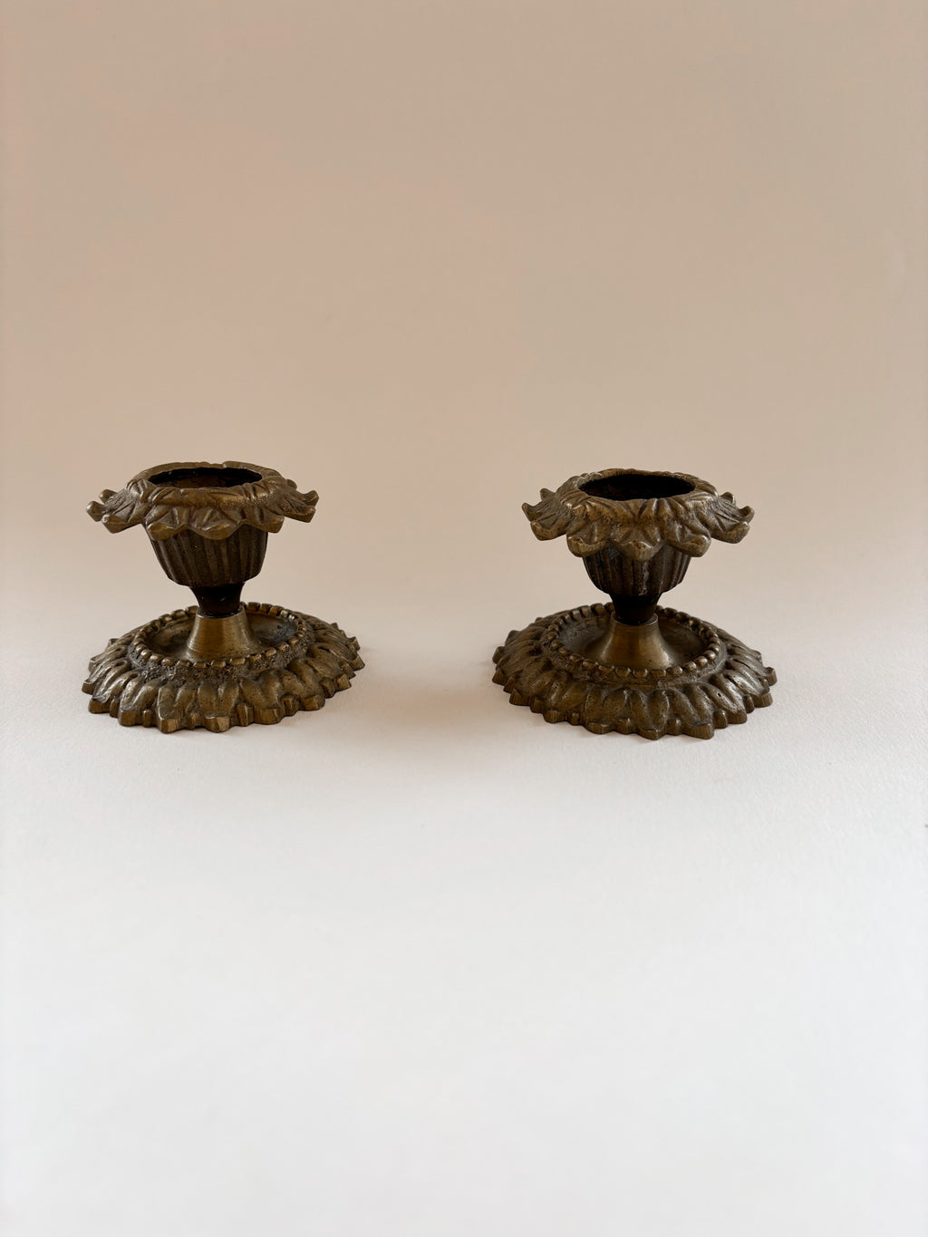 Pair of Vintage Brass Candleholders