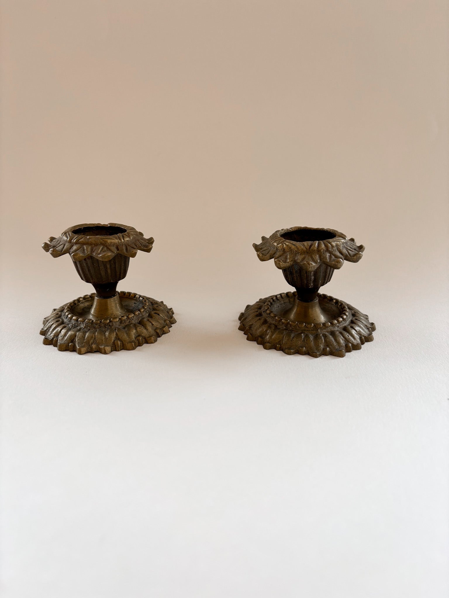 Pair of Vintage Brass Candleholders