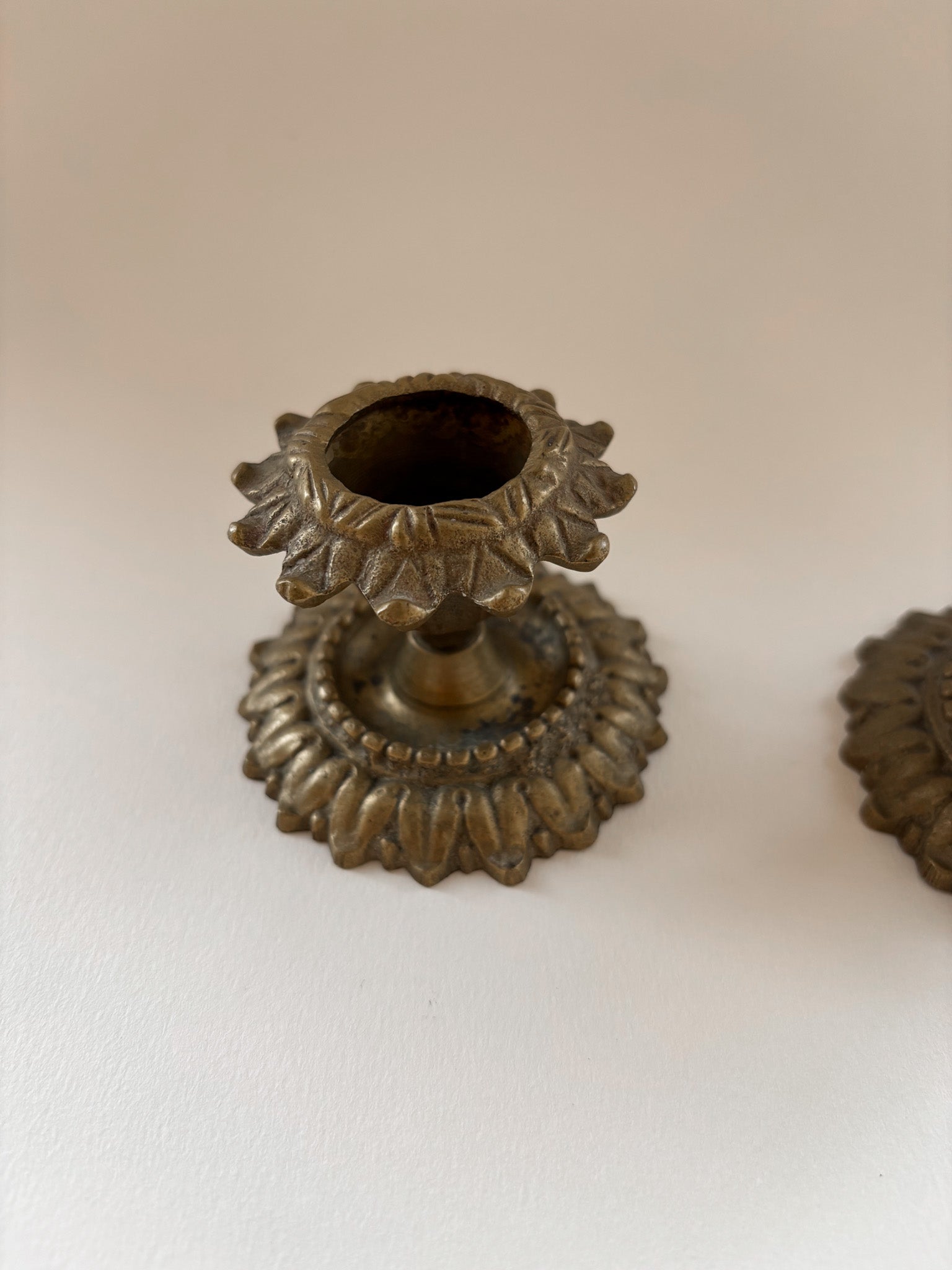 Pair of Vintage Brass Candleholders