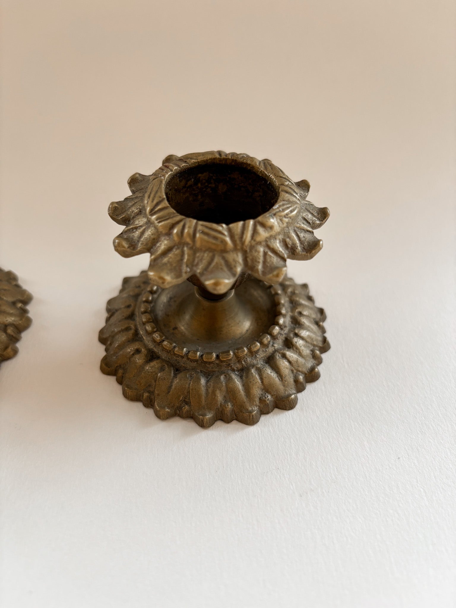Pair of Vintage Brass Candleholders