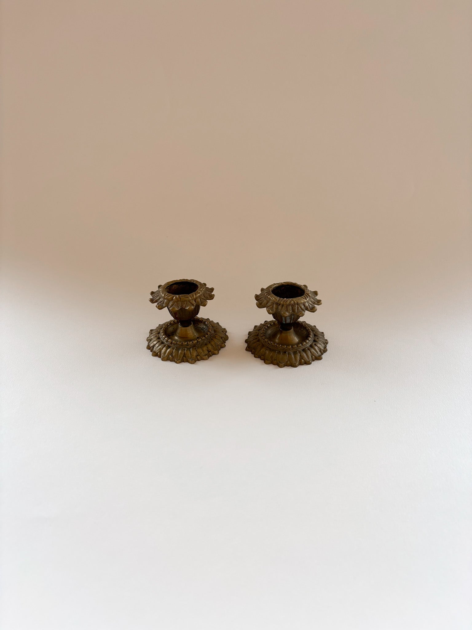 Pair of Vintage Brass Candleholders