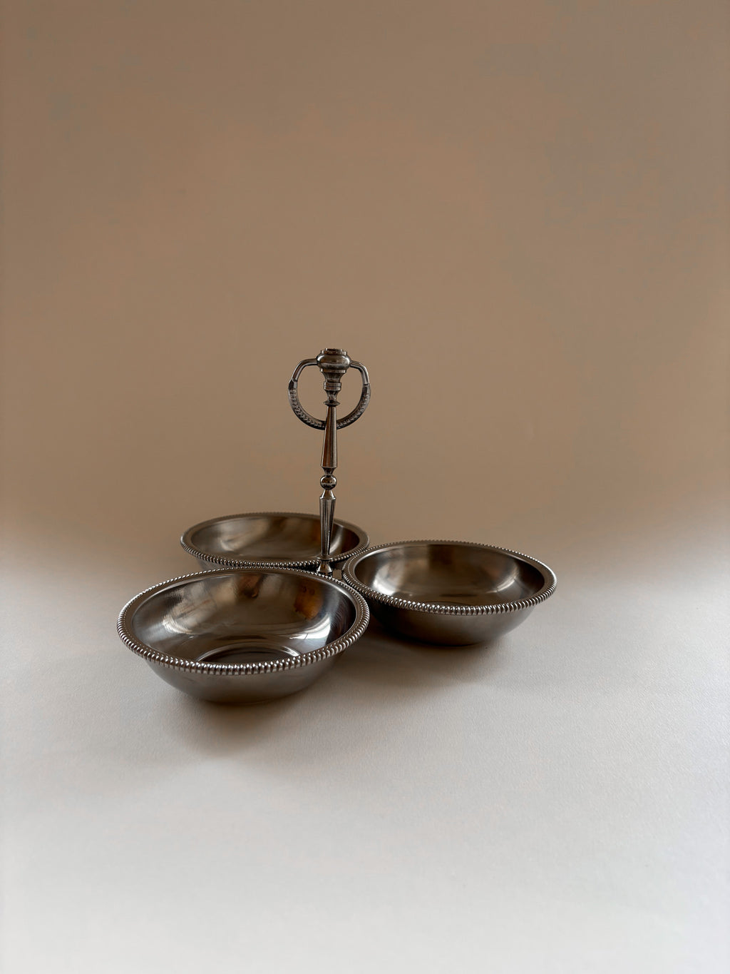 Vintage Jean Couzon 3 compartment  server, stainless steel 