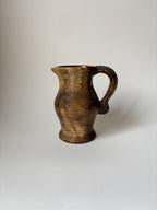 Vintage Stoneware Jug with Brown and Beige Glaze