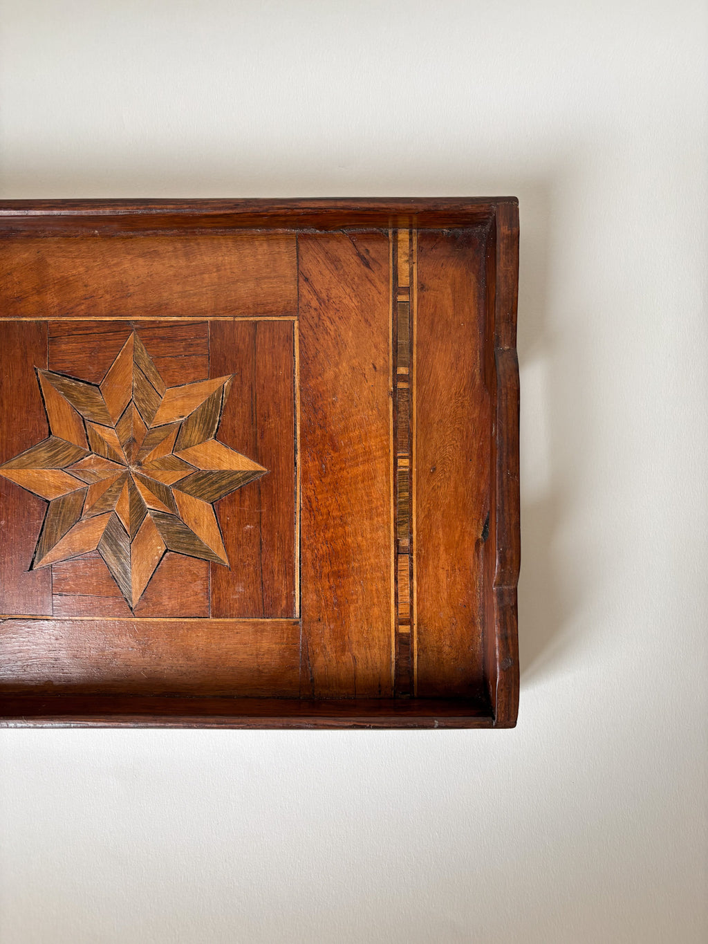 Vintage Wooden Marquetry Tray