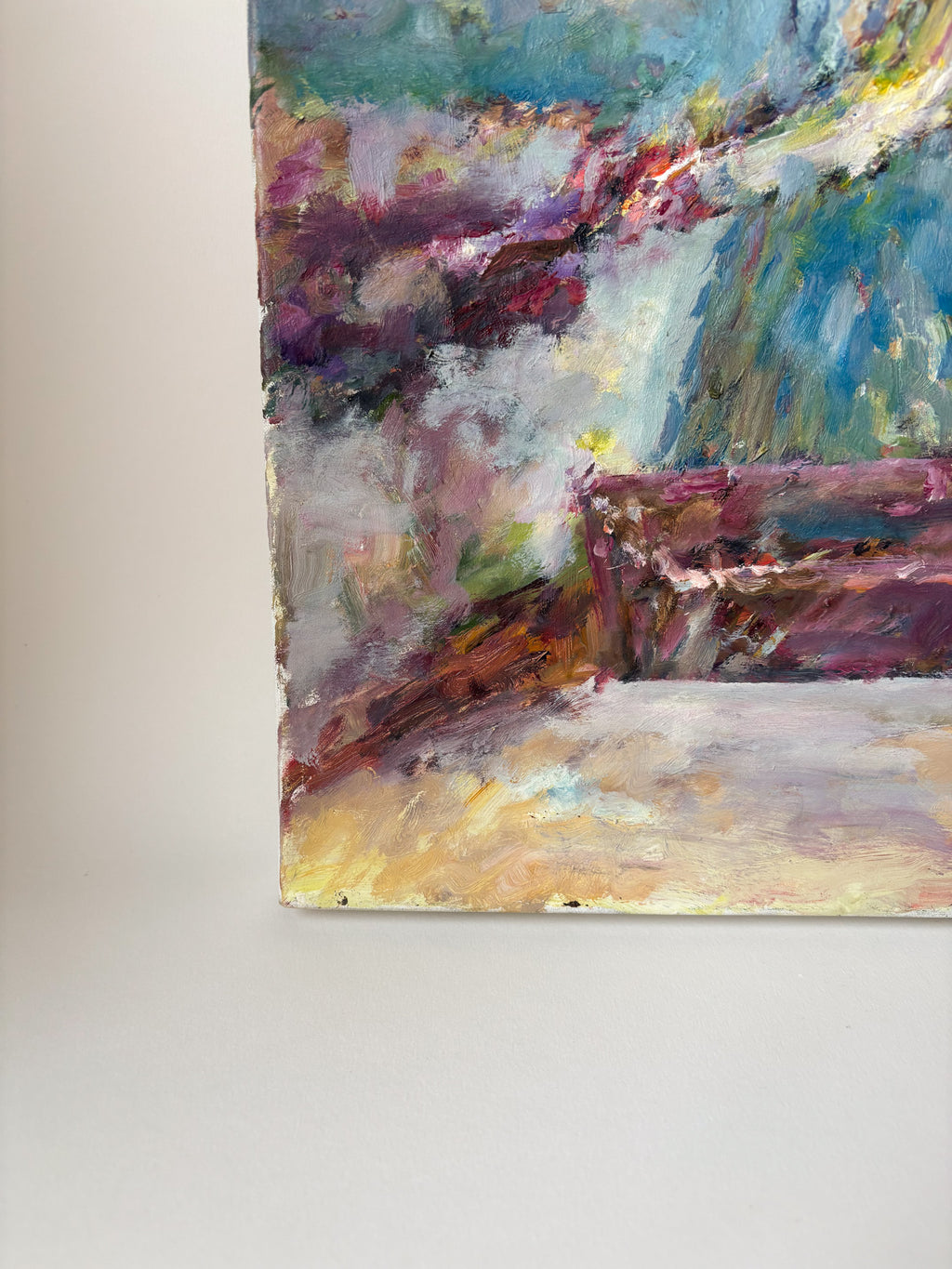 Vintage Oil on Canvas, Woman at Work in the Fields