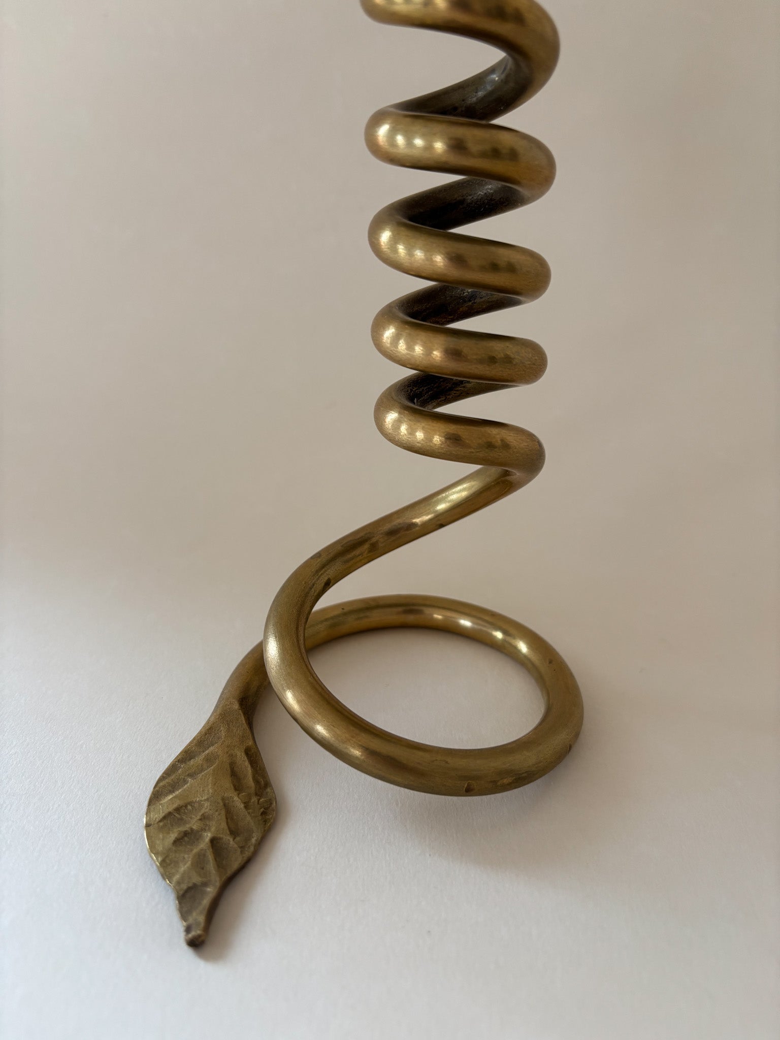 Vintage Twisted Brass Candle Holder