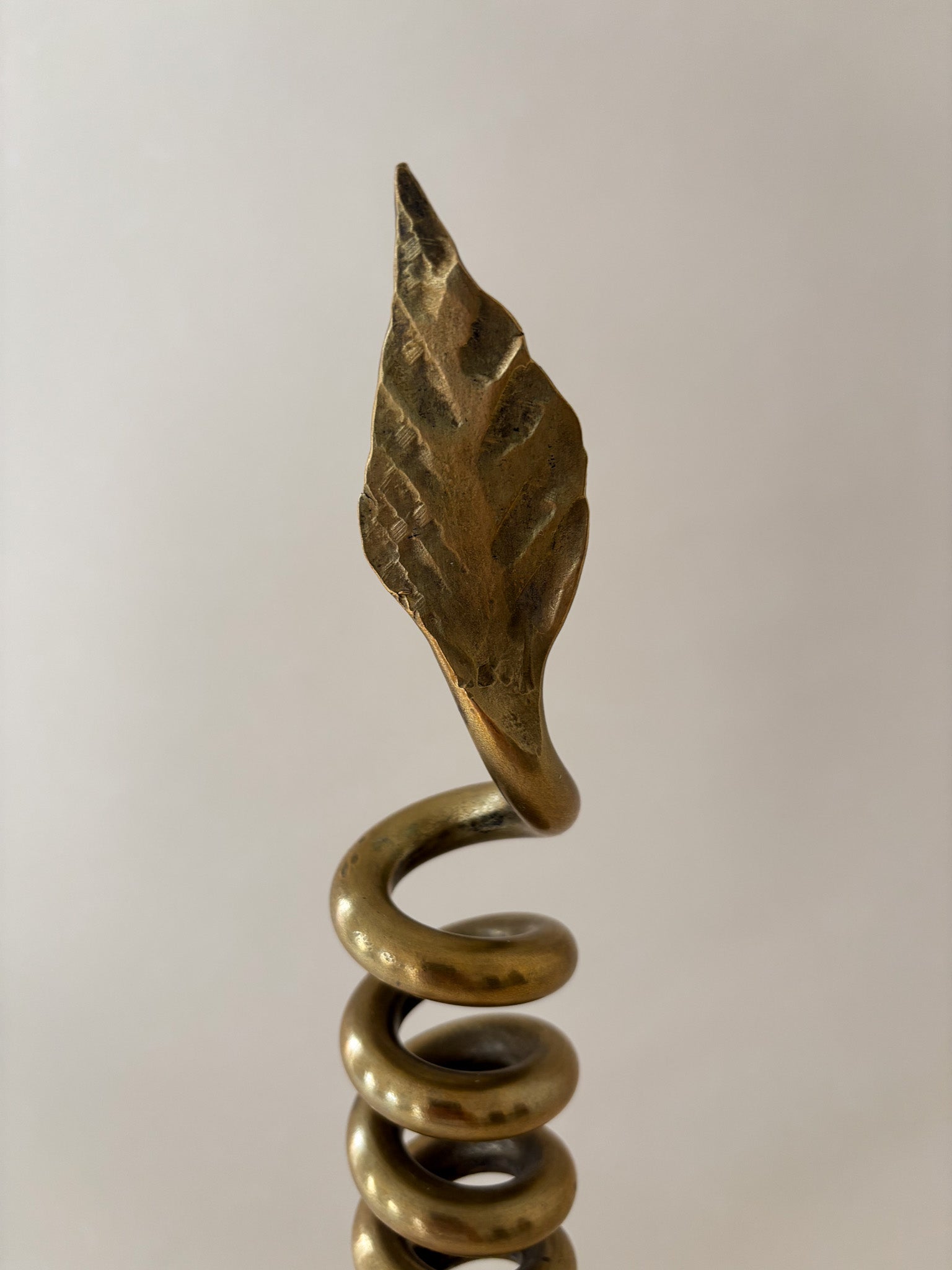 Vintage Twisted Brass Candle Holder