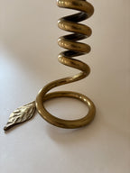 Vintage Twisted Brass Candle Holder