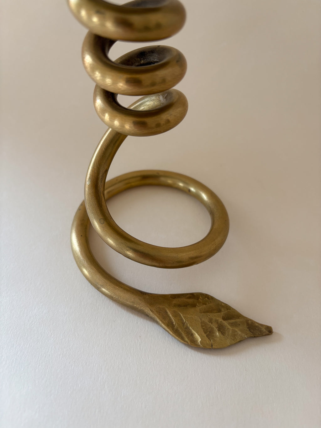 Vintage Twisted Brass Candle Holder