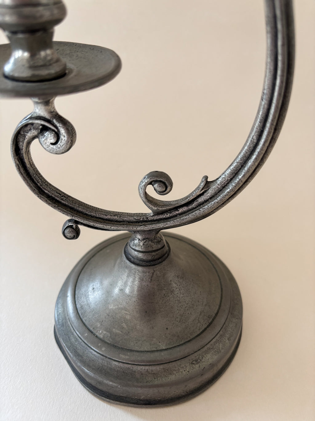 Vintage Pewter Two-Arm Candle Holder