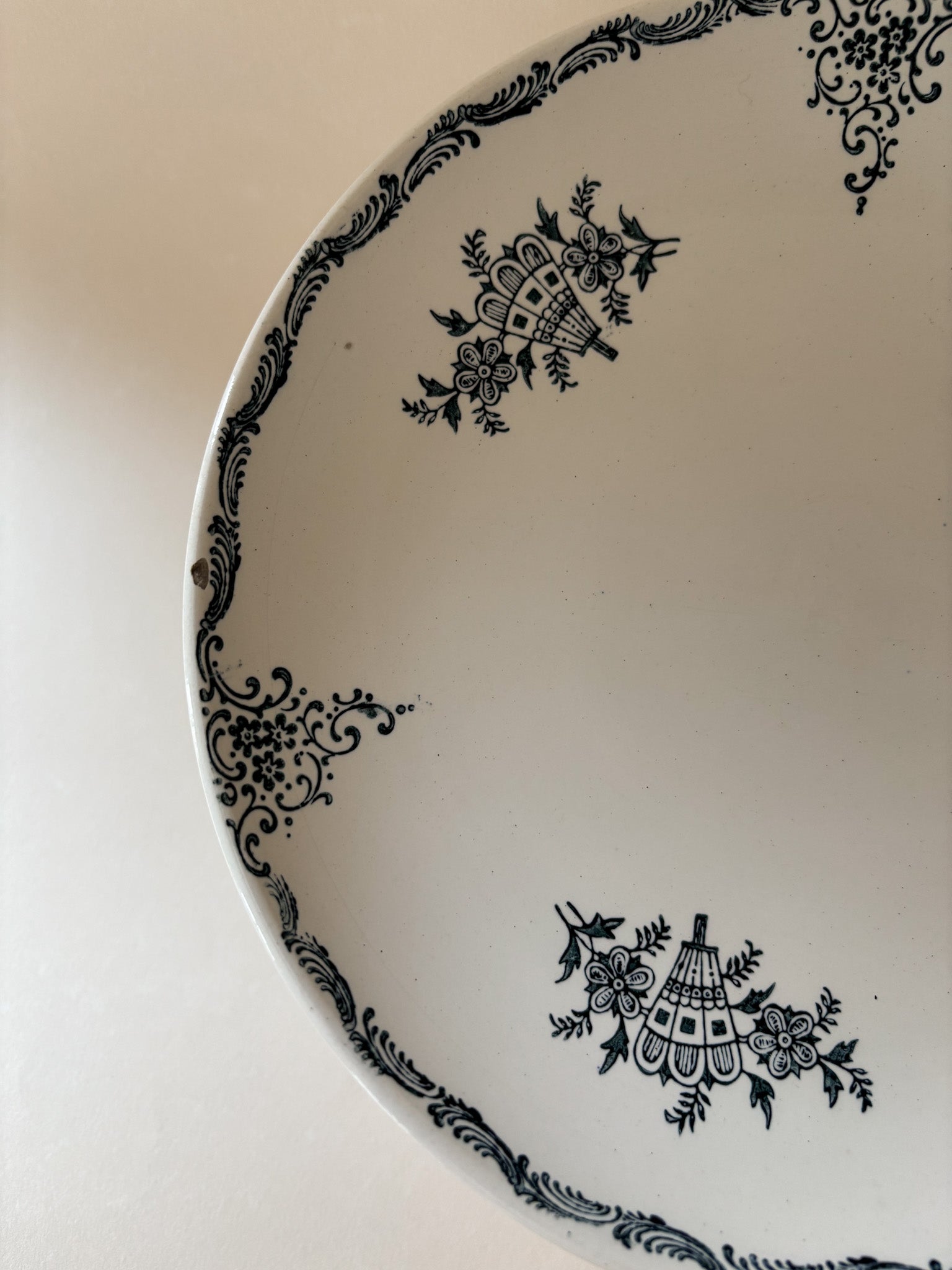 Vintage St Amand Ironstone Pedestal Dish