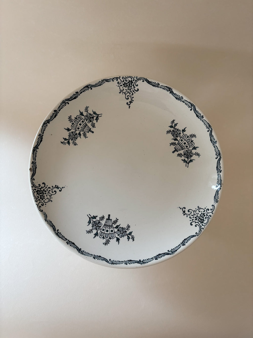 Vintage St Amand Ironstone Pedestal Dish