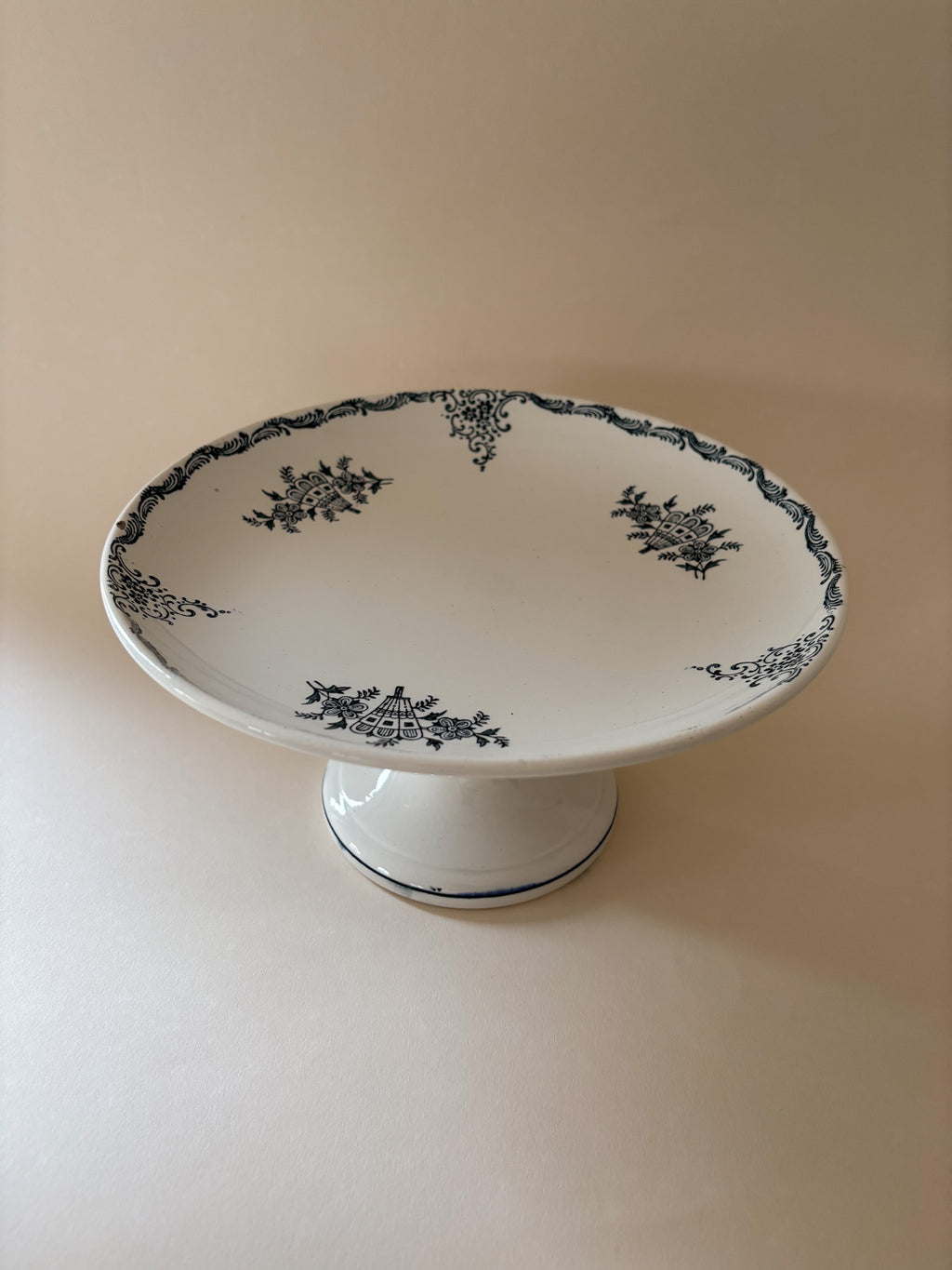Vintage St Amand Ironstone Pedestal Dish
