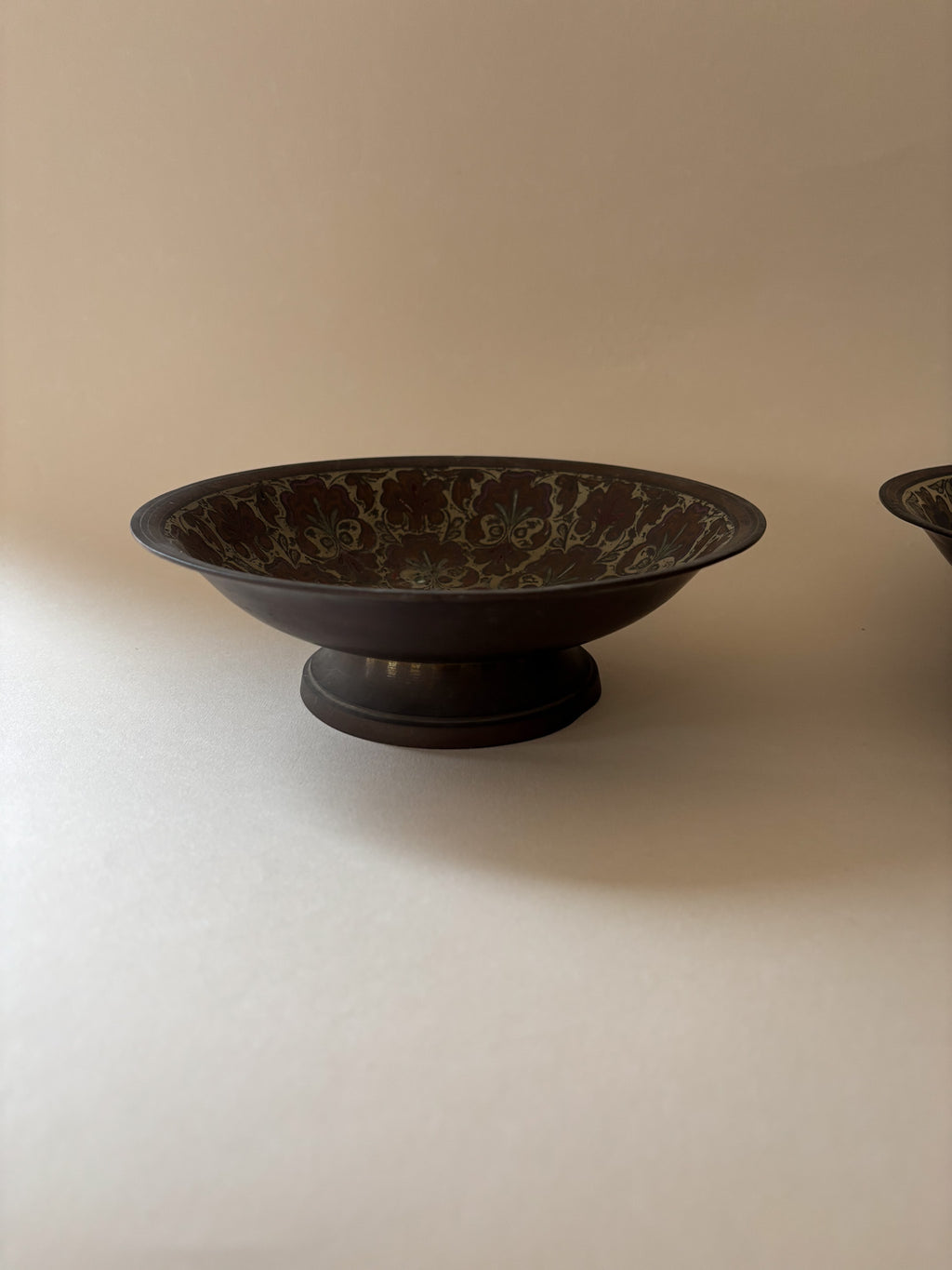 Vintage Indian Brass Footed Bowl