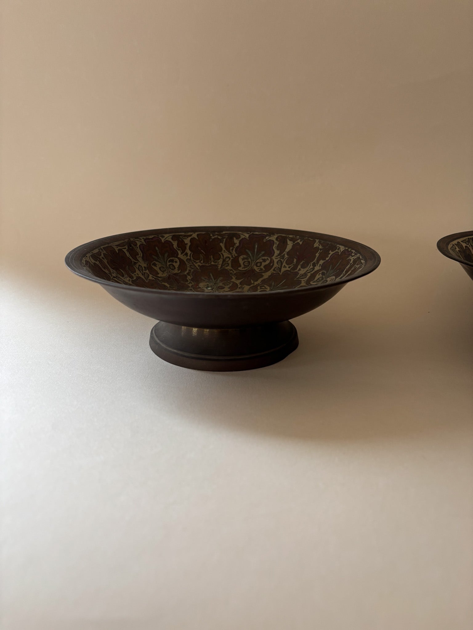 Vintage Indian Brass Footed Bowl