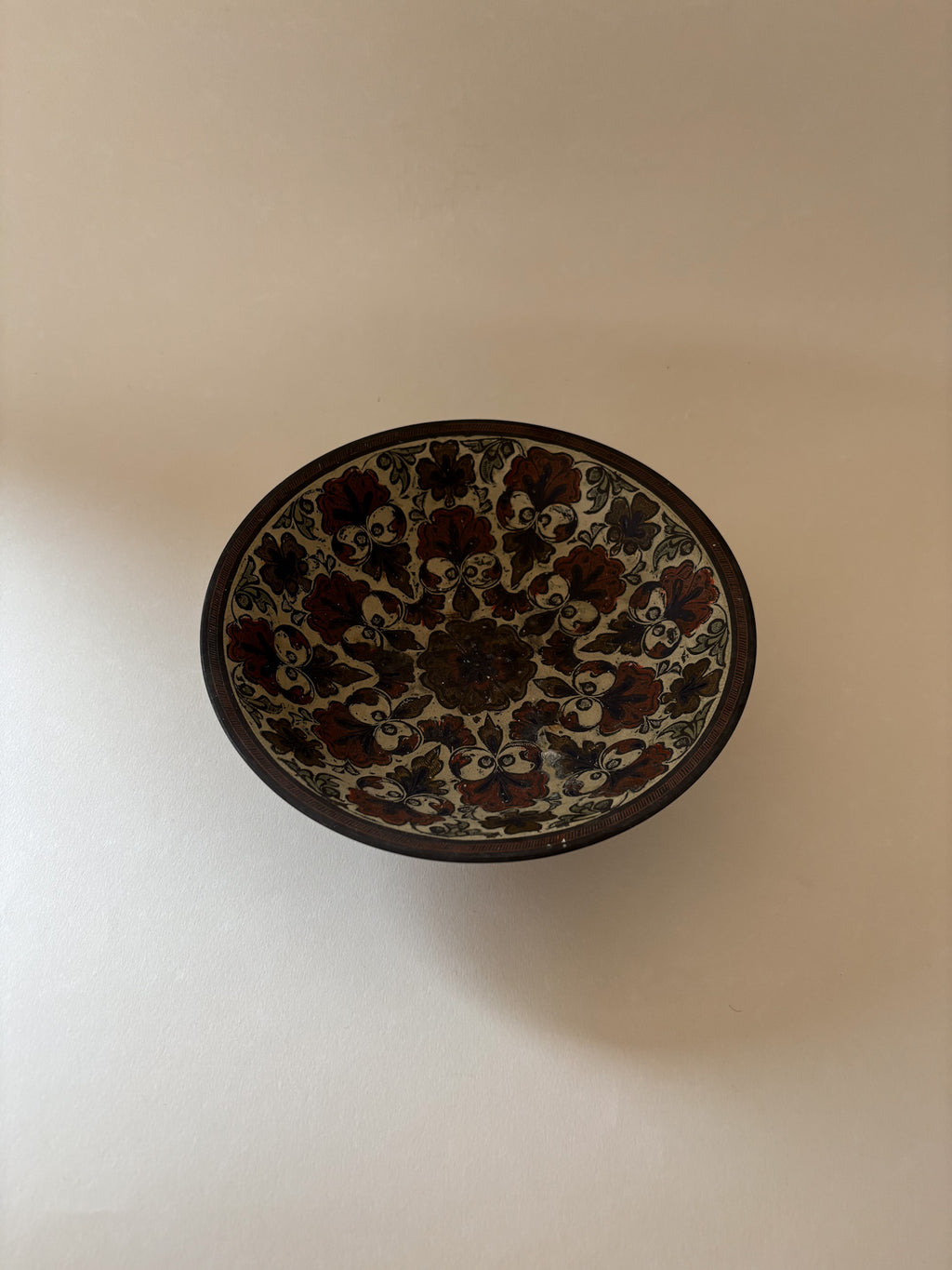 Vintage Indian Brass Footed Bowl