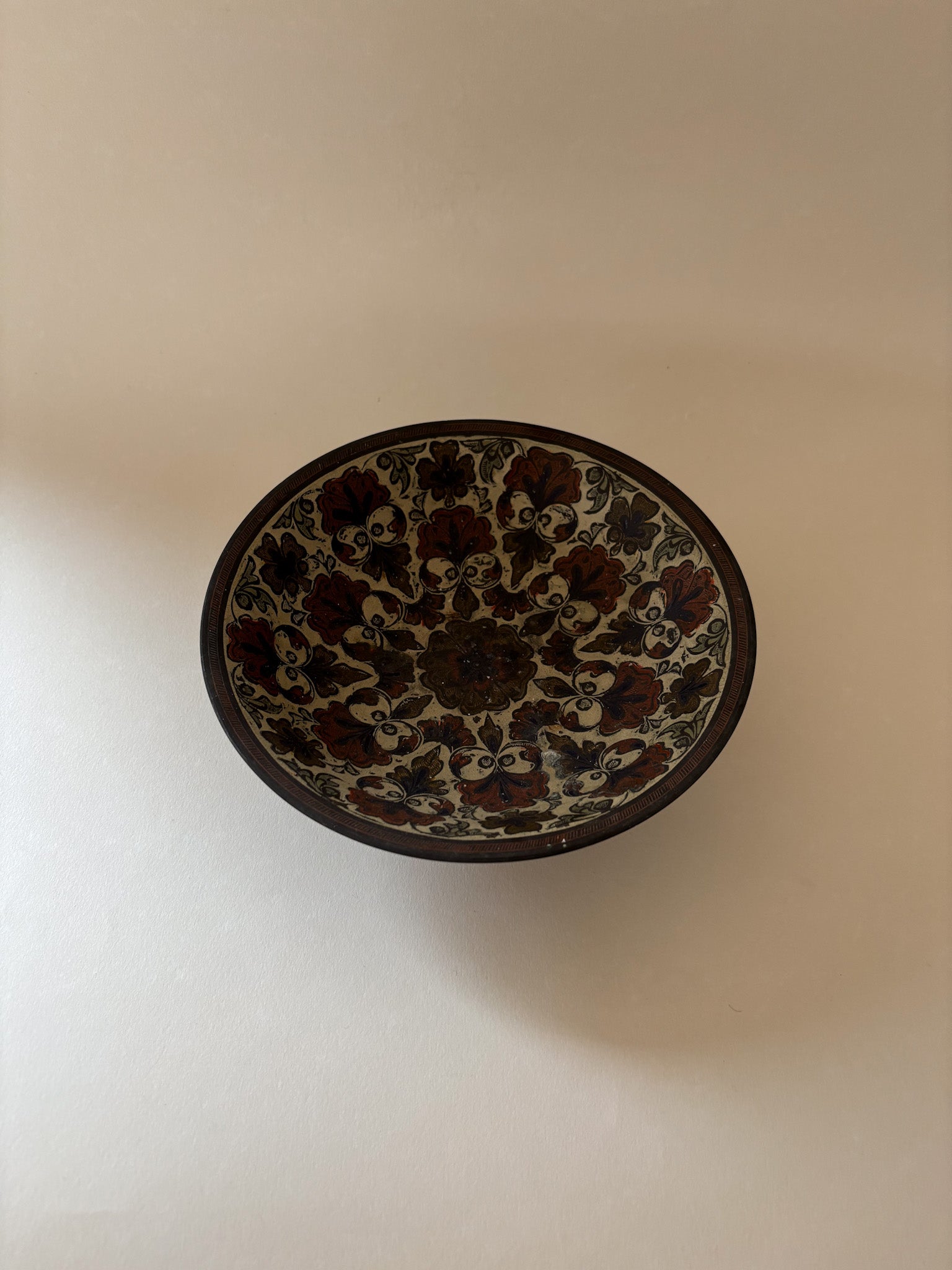 Vintage Indian Brass Footed Bowl