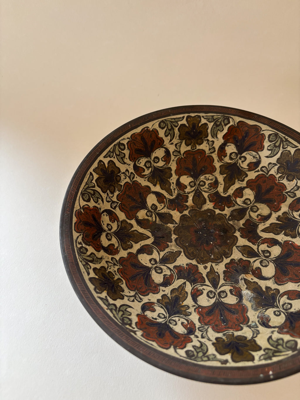 Vintage Indian Brass Footed Bowl