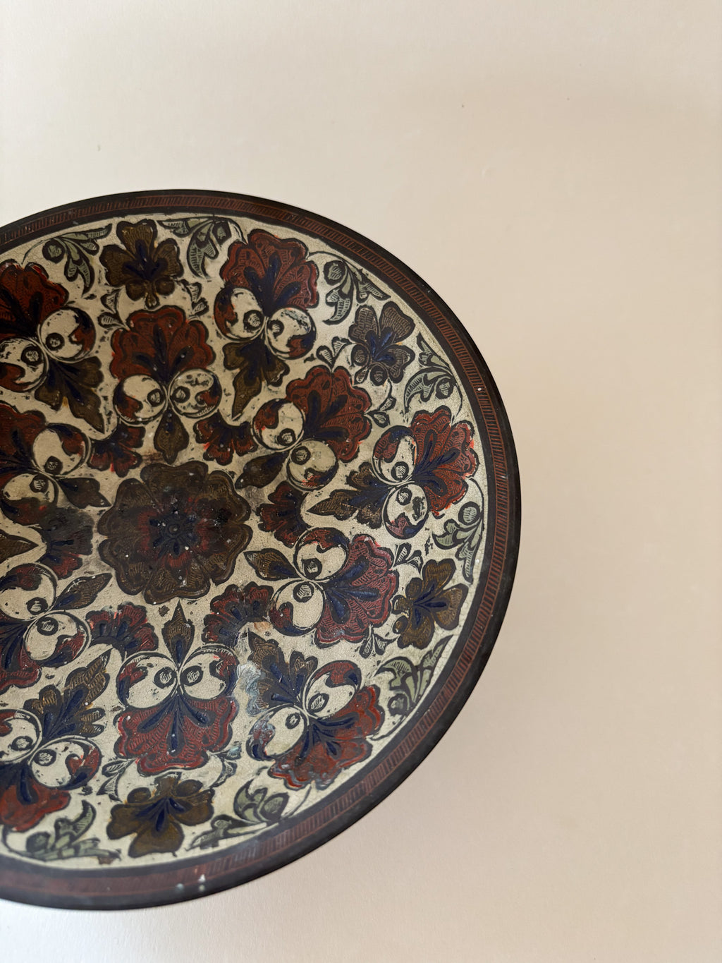 Vintage Indian Brass Footed Bowl