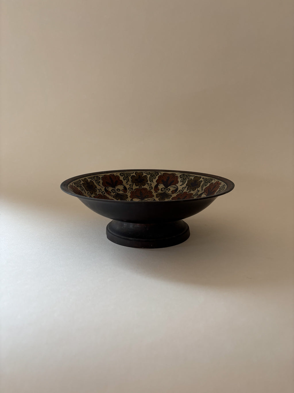 Vintage Indian Brass Footed Bowl