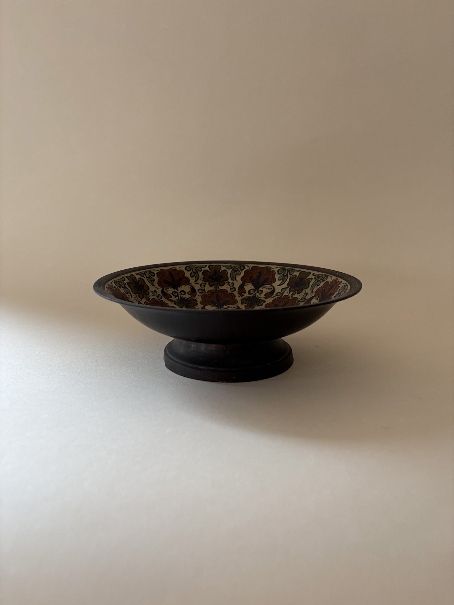 Vintage Indian Brass Footed Bowl