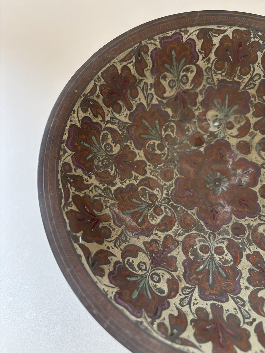 Vintage Indian Brass Footed Bowl