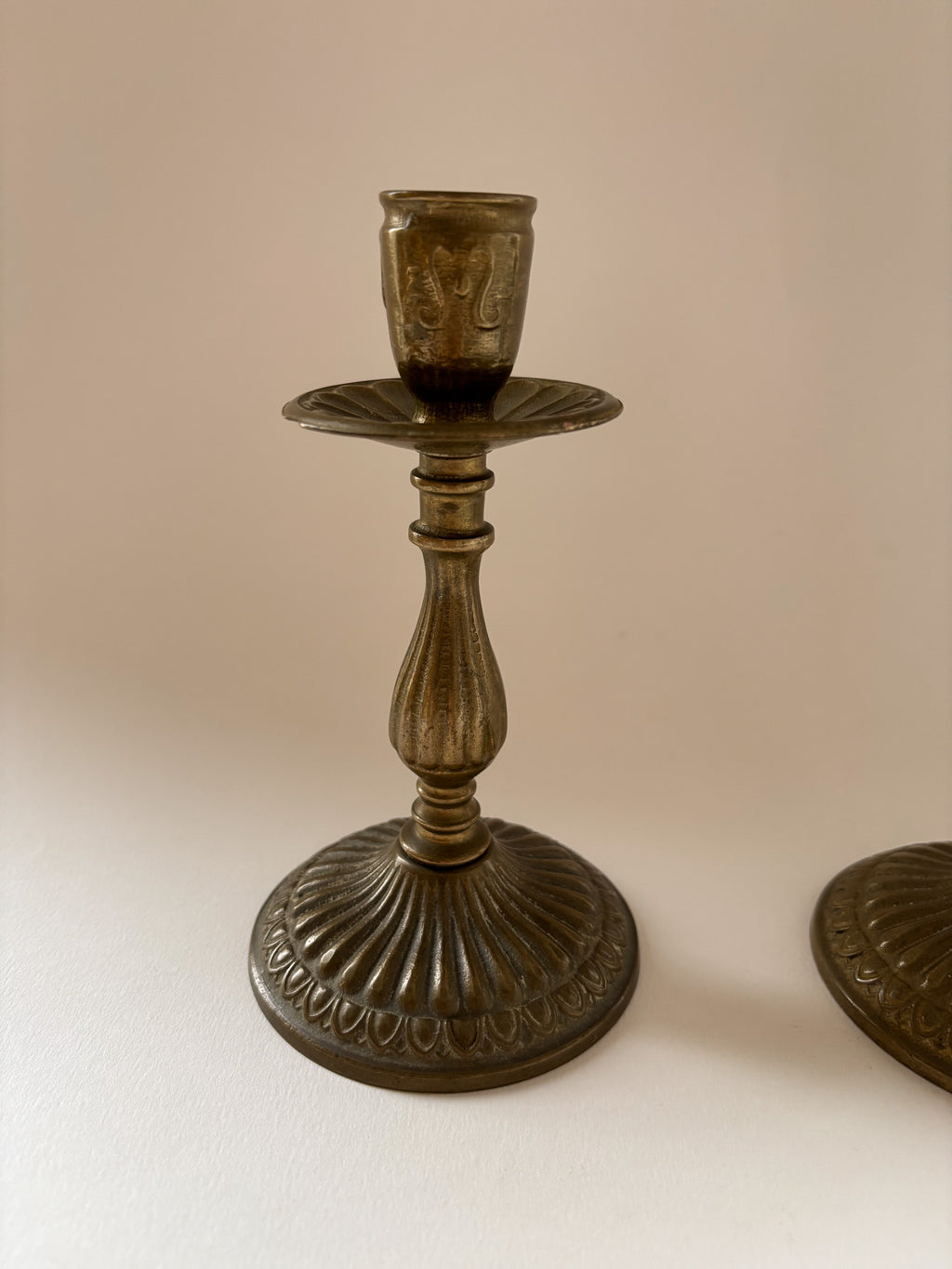 Vintage Pair of Brass Candlesticks