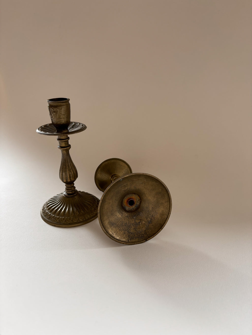 Vintage Pair of Brass Candlesticks
