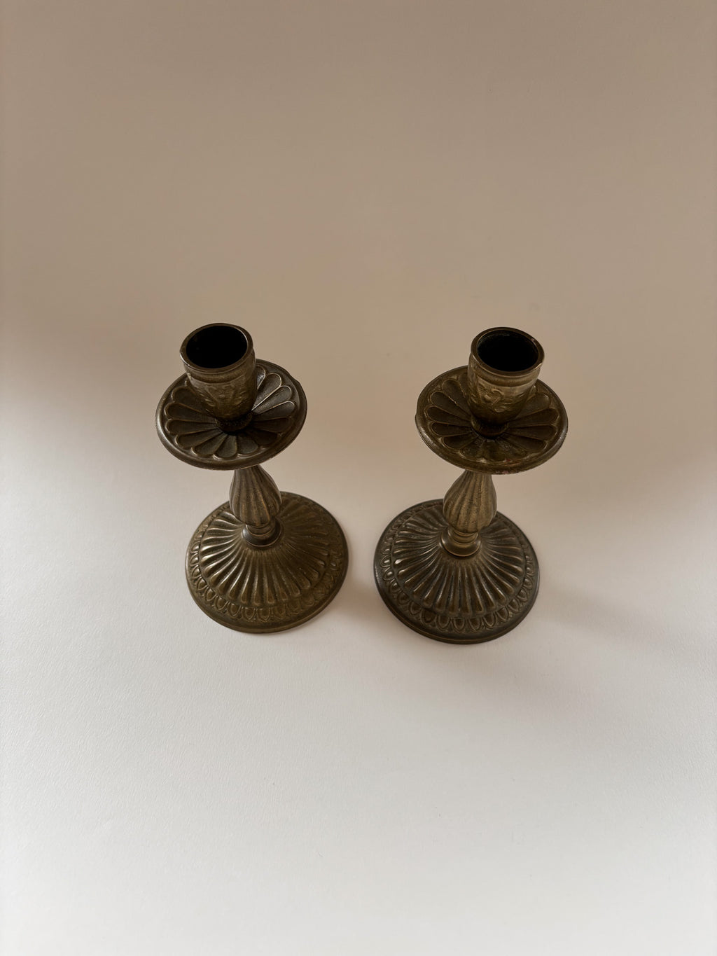 Vintage Pair of Brass Candlesticks
