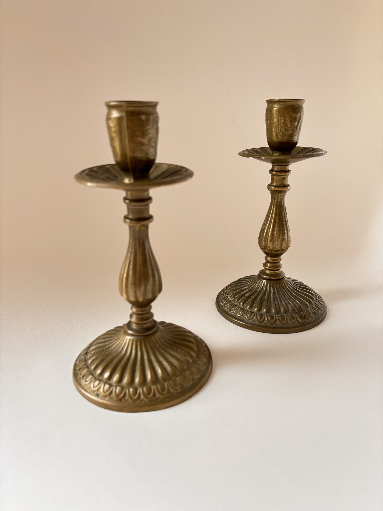 Vintage Pair of Brass Candlesticks