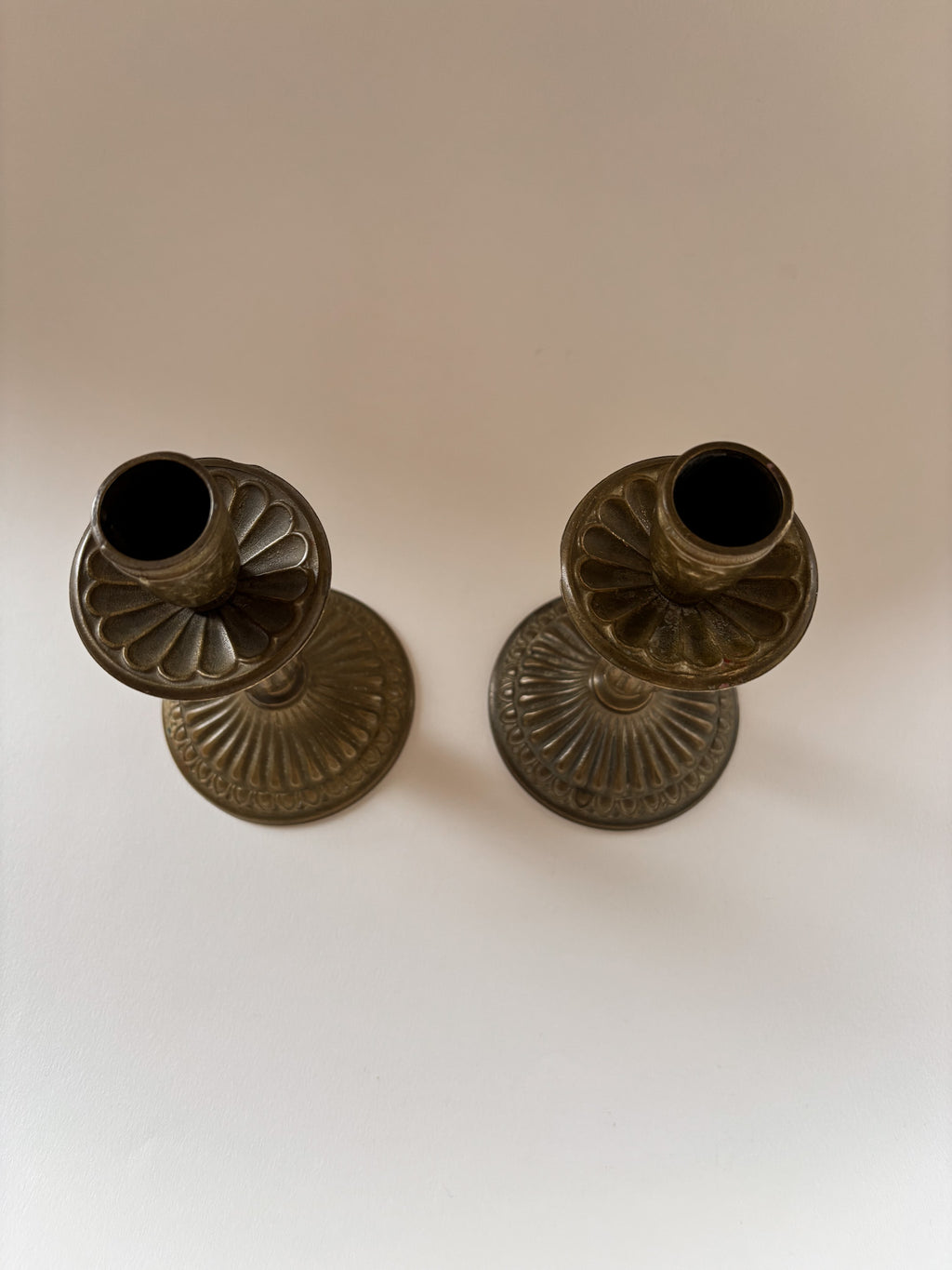 Vintage Pair of Brass Candlesticks