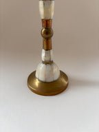 Brass & Mother of Pearl Candlestick