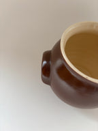 Small Vintage Brown Stoneware Pot