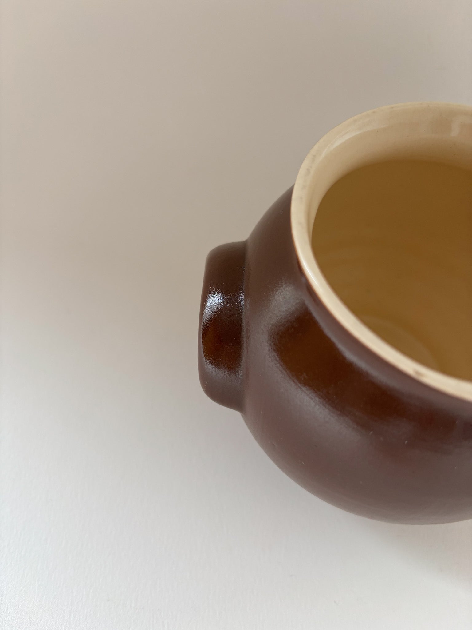 Small Vintage Brown Stoneware Pot