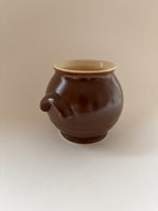 Small Vintage Brown Stoneware Pot