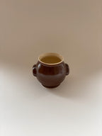 Small Vintage Brown Stoneware Pot