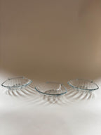 Set of Three Vintage Pyrex Clear Glass Scalloped Shell Dishes