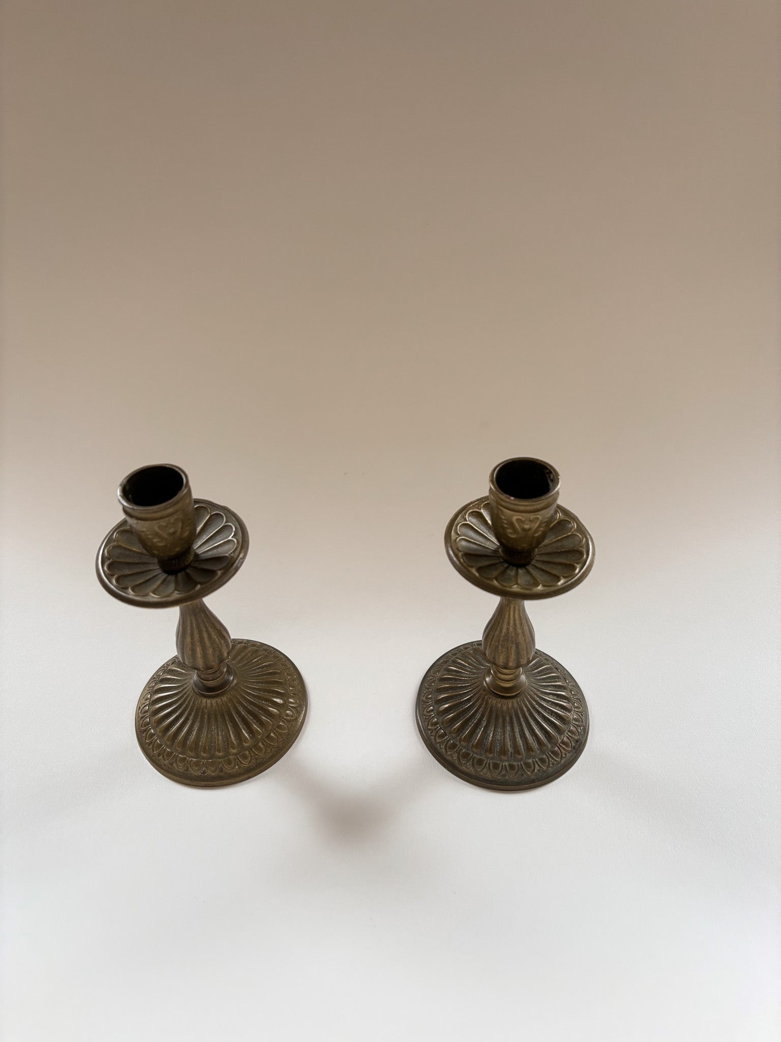 Vintage Pair of Brass Candlesticks