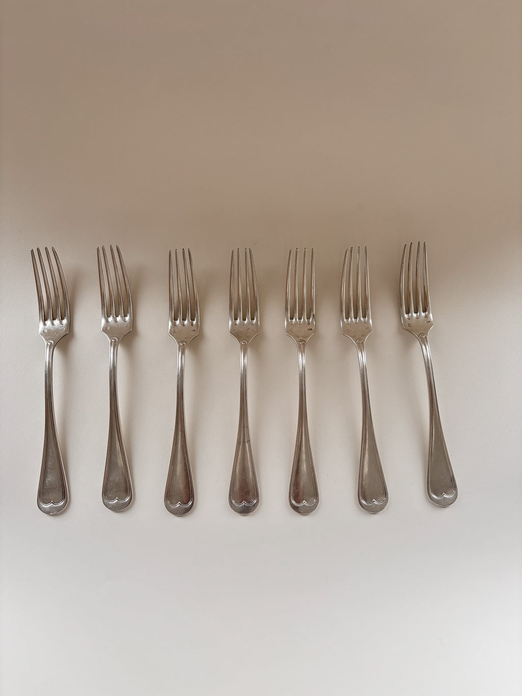 Set of Seven Vintage Silver-Plated Forks