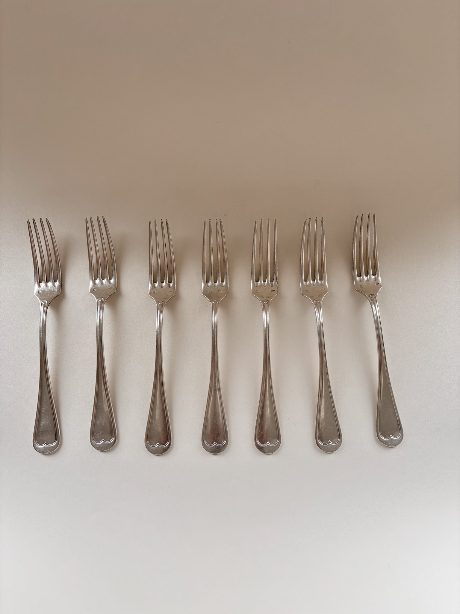 Set of Seven Vintage Silver-Plated Forks