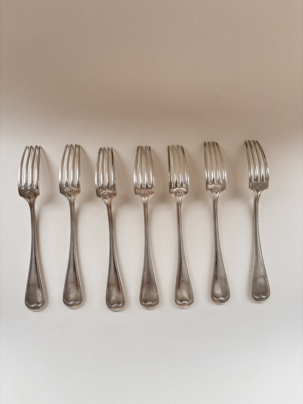 Set of Seven Vintage Silver-Plated Forks