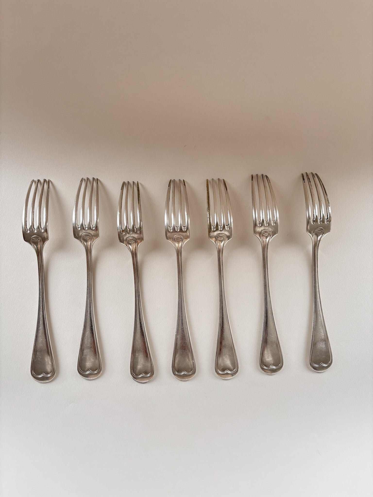 Set of Seven Vintage Silver-Plated Forks