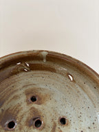 Vintage Hand-Thrown Ceramic Berry Bowl with Saucer